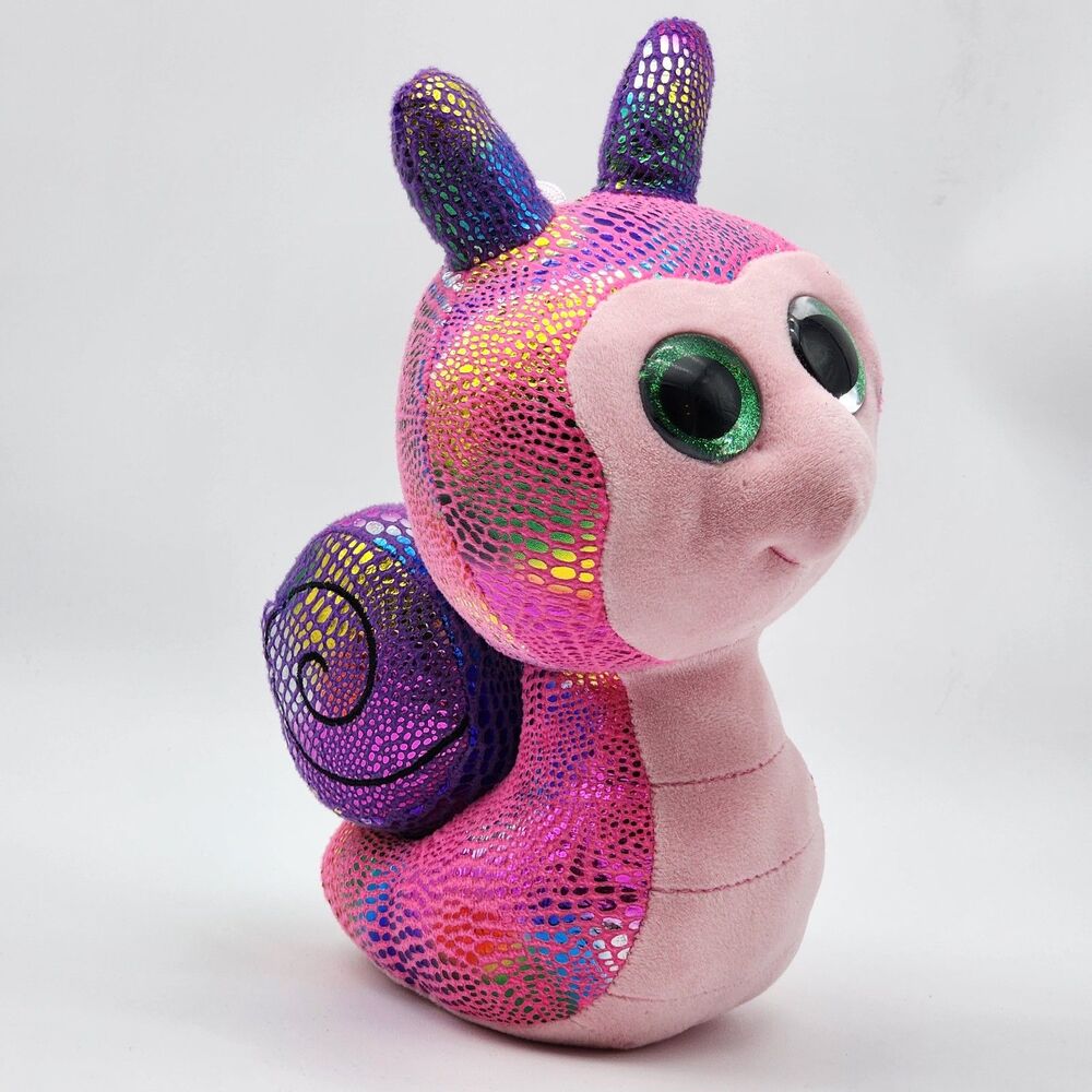 Scent Sations Series 2 Iridescent Pink Snail Plush Stuffed Animal 10" Sparkly